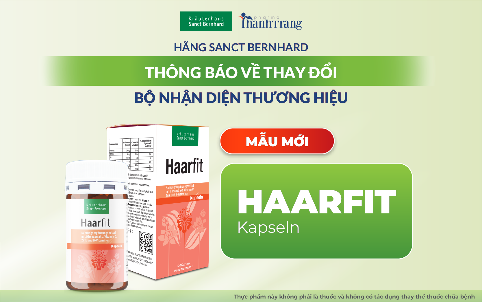 HAARFIT KAPSELN SANCT BERNHARD THAY ĐỔI BỘ NHẬN DIỆN THƯƠNG HIỆU